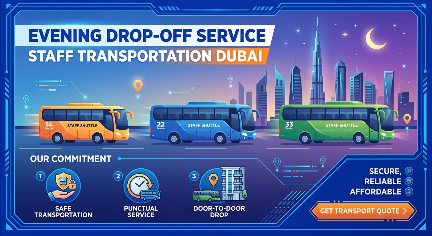 Reliable evening staff drop off service to residences in Dubai and UAE
