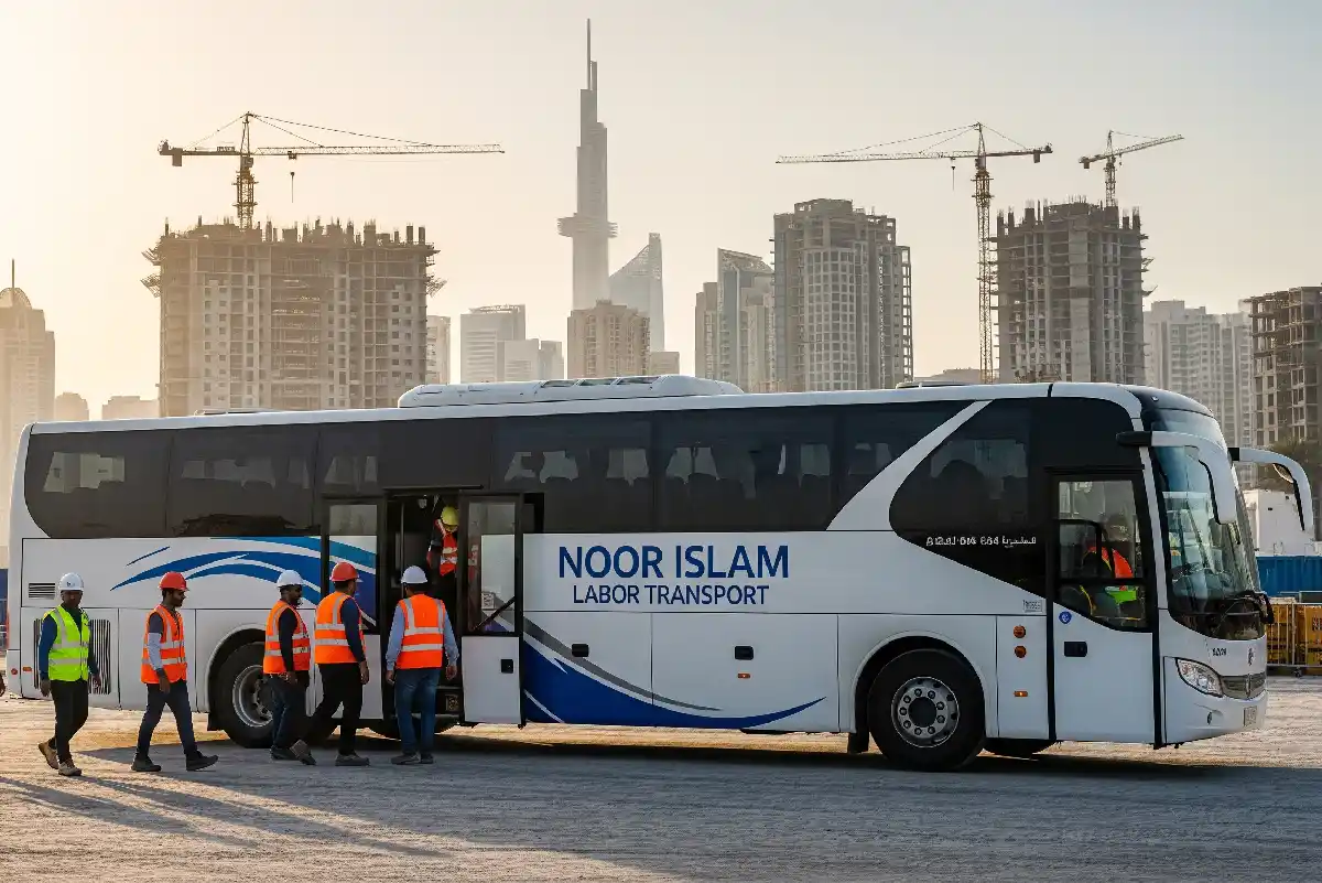 Labor bus rental Dubai And Worker Transportation